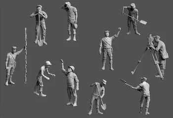 1/72 Mjerilu Uncolored Figurica Od Smole Znanstveni Odreda (10 kom.) Modeliranje Setovi Vojni Novi