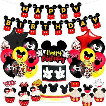 1 Komplet Balona za Party u čast Rođenja Disney ' s Mickey Mouse i Minnie, Топперы za Tortu, Banneri na Rođendan, Dječji Pribor za Ukrašavanje Rođendan