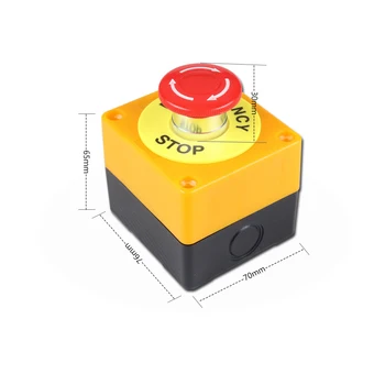 1PC Plastični Omotač Crveni Znak Tipku Prekidač za DPST Gljiva Tipka za Zaustavljanje u slučaju nužde AC 660V 10A NO + NC LAY37-11ZS