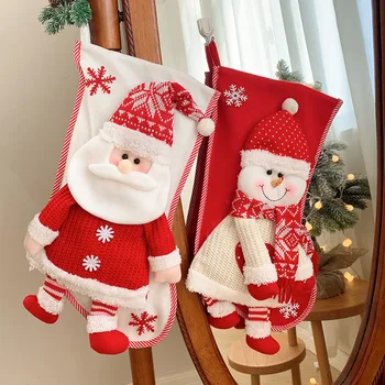 2023 Božićne Čarape Djed Mraz Čarape Vrećicu Bombona Božićni Ukras za Dom Božićno Drvce Ukrasima Navidad Poklon za Novu Godinu