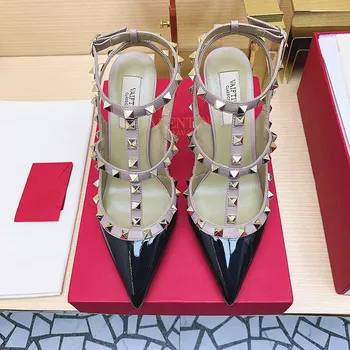 2023 gležanj remen žene sandale luksuzni brand od lakirane kože, seksualne istakao sandale 6см 8cm 10cm klasične zakovice visoke štikle dizajner 