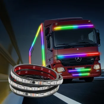 24 LED RGB Kamion Okolni DRL svjetla Upozorenje o Kočenja beam 1 M/1,2 m/1,5 M/1,8 M/2 M/2,4 M širina Šarene Atmosferski Lampa DIY