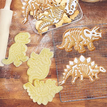 3 kom./compl. Kuhinjske Kuhanje Alate Za 3D Dinosaur Cookie Cutter Oblik Keksa čokolada gluposti Torta Dekoracija Šećer Zanat Desert Oblik Za Pečenje