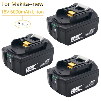 3 kom./lot 18 U 6.0 Ah Baterija za Makita BL1850B BL1860B BL1840 Litij Baterija za akumulatorske Bušilice s Одноэлементным Monitora