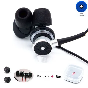ANJIRUI T100 (L, M, S) jastučići za uši kalibra 3 mm s pjenom za uši sa efektom pamćenja, uho slušalica T100 za slušalice Shure SE112 SE210 SE215 SE315 SE425 SE535