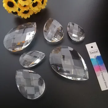 Camal 2 kom. Transparentno 38/48/63 mm Rešetka Crystal Viseći Svijećnjak Prizme Luster SunCatcher Rasvjetu Dijelovi Spušteni Home Dekor Zamjena