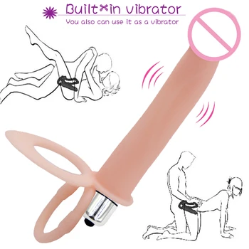 Double Penetration Vibrator Seks-Igračke Penis Strapon Dildo Vibrator, Strapon Na Penis Analni Čep je za Muškarce Seks-Igračke za Odrasle Početnike