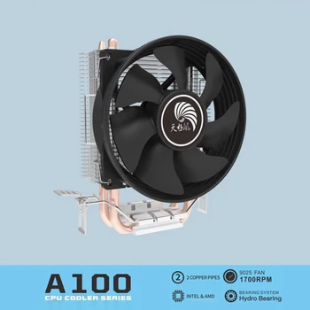Dvostruki Toplinske Cijevi Way Cooler DC 12V Stolni Ventilator Procesora Nečujne Hladnjak Rashladne Kule Računalne Dijelove 9 cm za Intel/AMD