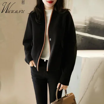 Elegantan Kratko Vune Kaput s V-izrez, Donje Korejski Modni Kontrasta Kardigan Na Jedan Preklopni, Jesenje Office ženske Jakne u stilu PR