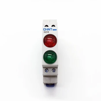 Indikatorsko svjetlo za montažu na Din-šinu CHINT serije ND9, crvena i Zelena led žarulja, Indikatorsko svjetlo AC / DC 230 v 24 v