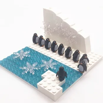 Kreativna Gradivni Blokovi 10 Pingvin Ledenjak Kompatibilne Moc Cigle Ledena Gruda Svijet Montessori Igračke za Djecu DIY Poklon Osnovna Ploča