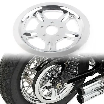 Krom/Crna Poklopac Stražnjeg Remenice Motocikla Harley Sportster XL883 XL1200 Zamjena #1201-0520 Aluminijska Legura