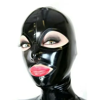 Lateks Maska Ručno Crnci Nape s Otvorenim Velikim Očima i Otvorenim Ustima Cosplay Lateks Maska Prilagođene Veličine