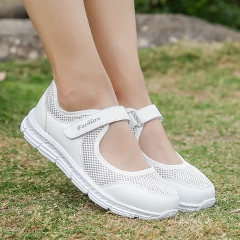Ljetne sandale na mekim cipelama, prijenosni Tenisice, cipele za hodanje na ravne cipele za žene, prozračna cipele za starije majke
