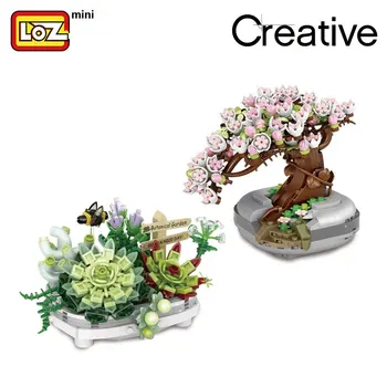LOZ gradbeni blok višnje cvet u saksiji sočan bonsai ukras dnevnog boravka mini mali zbor čestica igračka slagalica