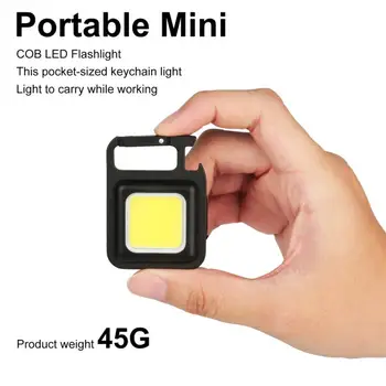 Mini-Odsjaj COB Privjesak Za Ključeve 4 načina rada USB Punjenje Višenamjenski Hitne Lampe Jaka Magnetska Radovi Kamp Svjetlo