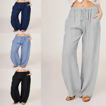 Novi svakodnevne hlače od pamuka i konoplje sa žice, slobodan hlače, ženske hlače-teretni yoga, Popularni ženski modni show, tanke trend svakodnevne hlače