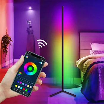 RGB podna lampa Smart WiFi Bluetooth Spavaća soba Dnevni boravak Kutna Okolni Led noćno svjetlo Večernje Bar Noćni Klub Dekor Štand Rasvjeta