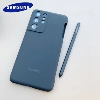 S Pen Utor Torbica Za Telefon Samsung Galaxy S21 Ultra S21U 5G Tekući Silikon Torbica Potpuna Zaštita Od Pada Kućište Ugrađen Olovka