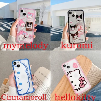 Sanrio Hellokitty Mymelody Kuromi Pogodan za Iphone 13 Pro Max Apple 12 Kućište mobilnog telefona 11 Zaštita od pada Bistra Mekana ljuska