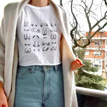 Sisa puše EQUALITY TEE ekološka feministička укороченная košulja aktivistica u borbi protiv raka dojke raste majica u retro stilu s uzorkom