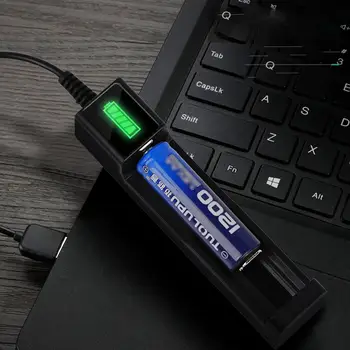 Univerzalni 1 Utor za 18650 Punjač LED Smart Quick Charging USB Перезаряжаемое Литиевое Punjač Za baterije 26650 14500