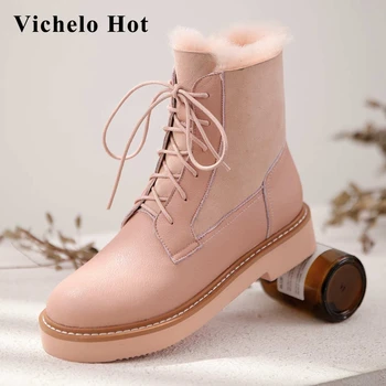 Vichelo/Voditelj prodaje, nove zimske cipele superzvijezde, prirodna koža, krzno životinja, šivanje, tri boje, okrugli čarapa, srednja peta, munja, topla čizme, L96