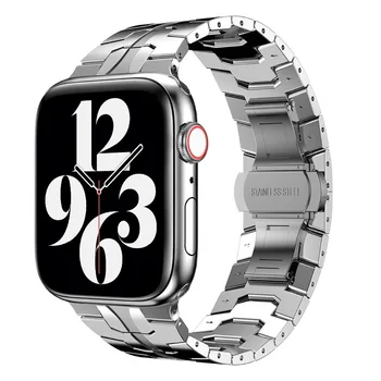 Za Apple Watch 7se novi Iron Man metalni remen od nehrđajućeg čelika za Apple iwatch 7 6 5 4 3 2 45 mm 44 mm 42 mm 41 mm 40 mm 38 mm narukvica